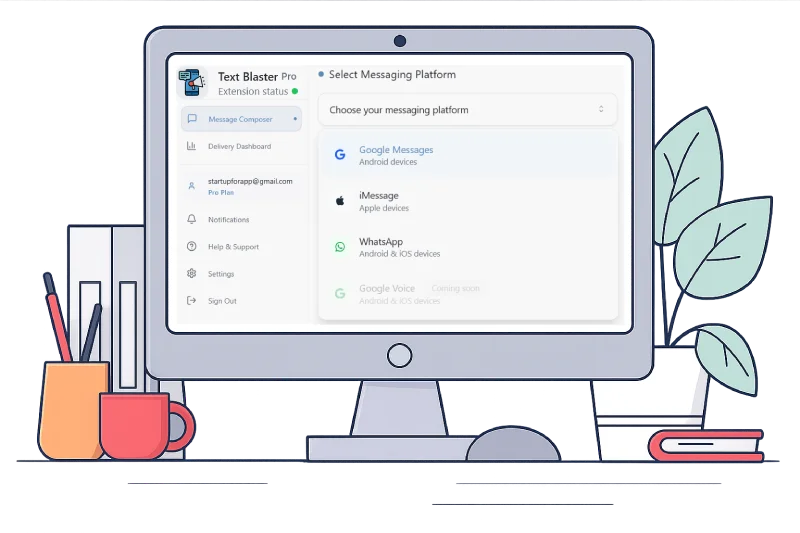 Text Blaster Pro Multi-Platform Messaging Interface
